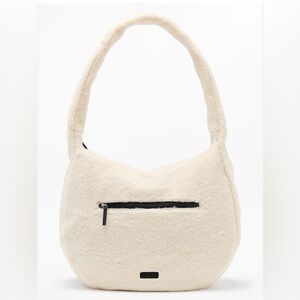 NWOT. Athleta Sherpa Bone (Ivory) Oversized Crossbody Hobo Bag.